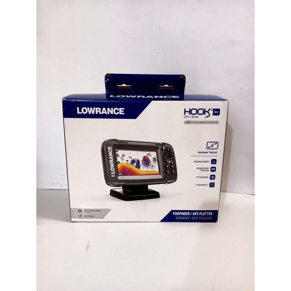 Lowrance HOOK2 4x Fish Finder with Bullet Skimmer Transducer - Black - Picture 1 of 4